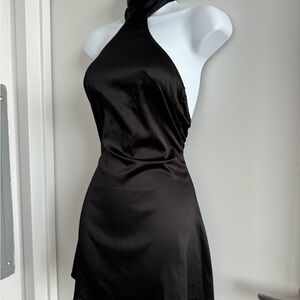 Elegant Black Halter Dress